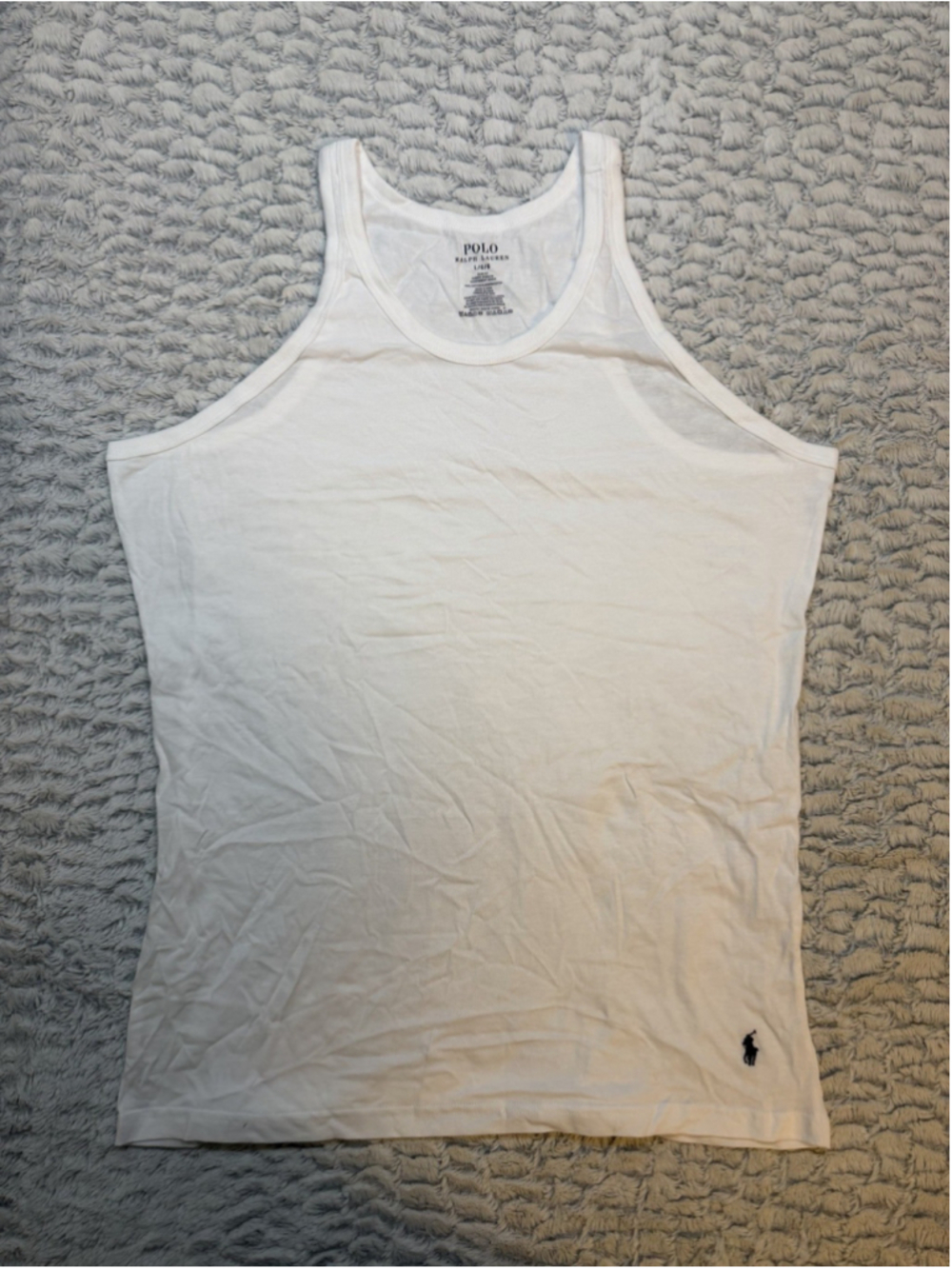 Polo Ralph Lauren Men's Slim Fit Cotton Knit White Tank Undershirt Size L
